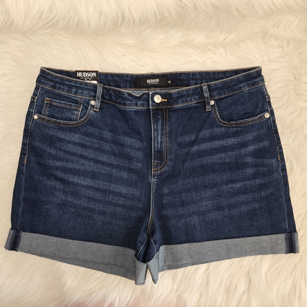 Hudson Jeans Women's Blue Denim Cuffed Shorts
